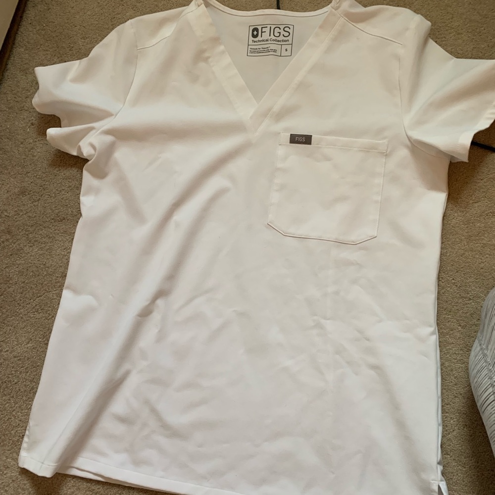 Figs White Scrub Top